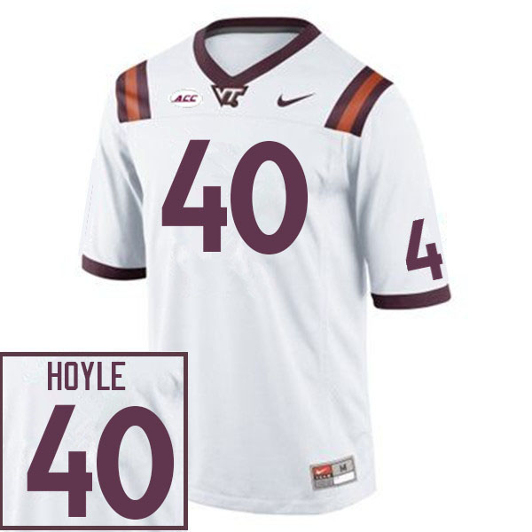 Men #40 Jalen Hoyle Virginia Tech Hokies College Football Jerseys Sale-White - Click Image to Close